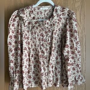 Doen Hickory Floral Ruffle Blouse